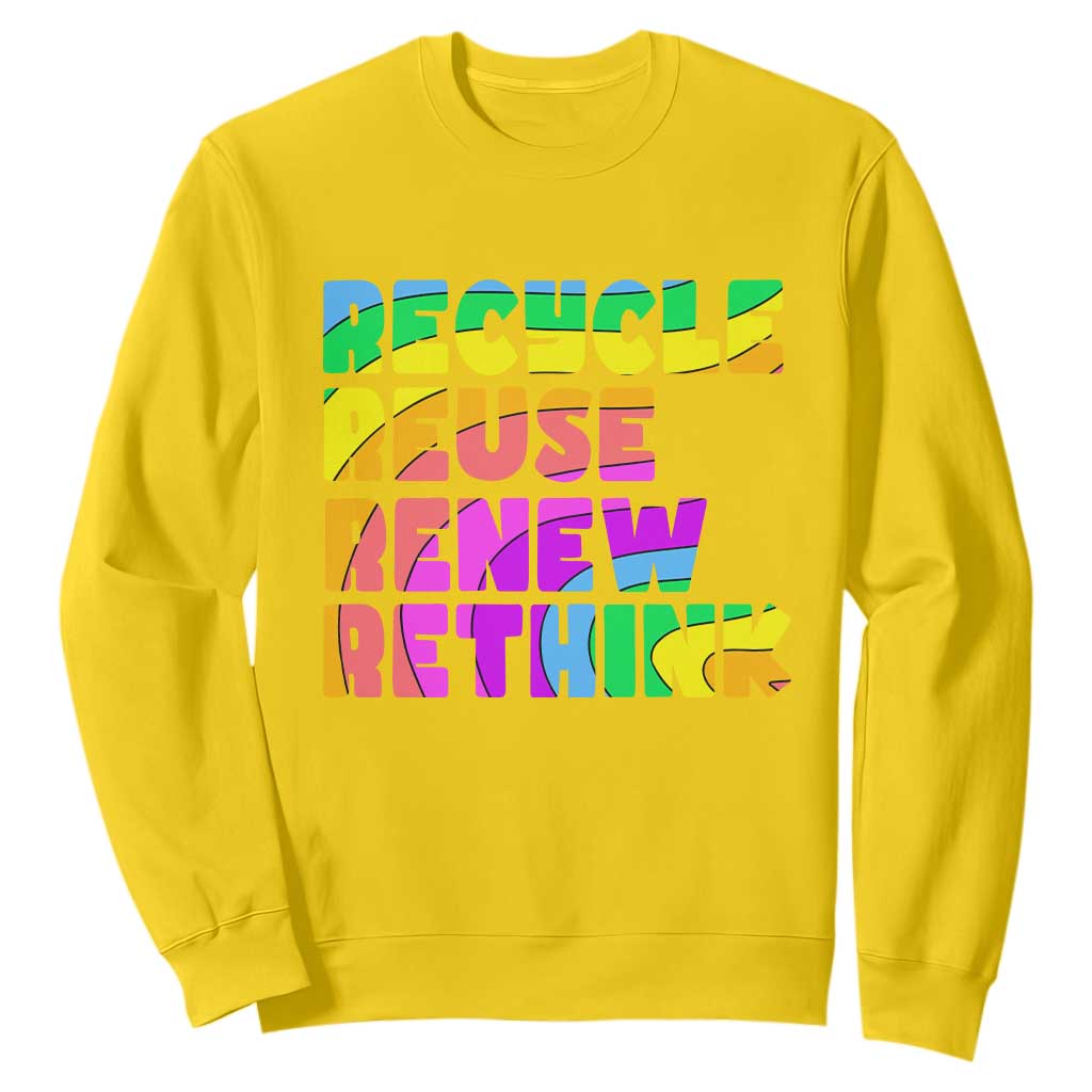 Earth Day Sweatshirt Recycle Reuse Renew Rethink The Four Rs TS02 Daisy Printyourwear