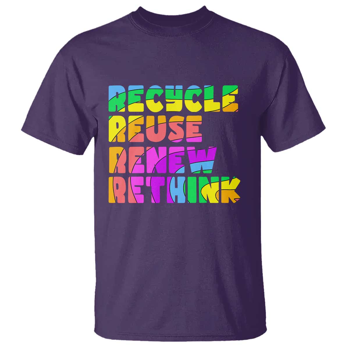 Earth Day T Shirt Recycle Reuse Renew Rethink The Four Rs TS02 Purple Printyourwear