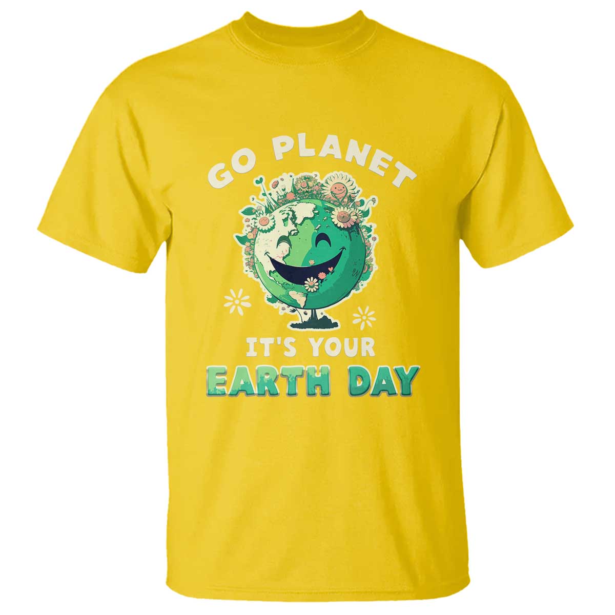 Earth Day T Shirt Go Planet It's Your Birthday Retro Groovy TS02 Daisy Printyourwear