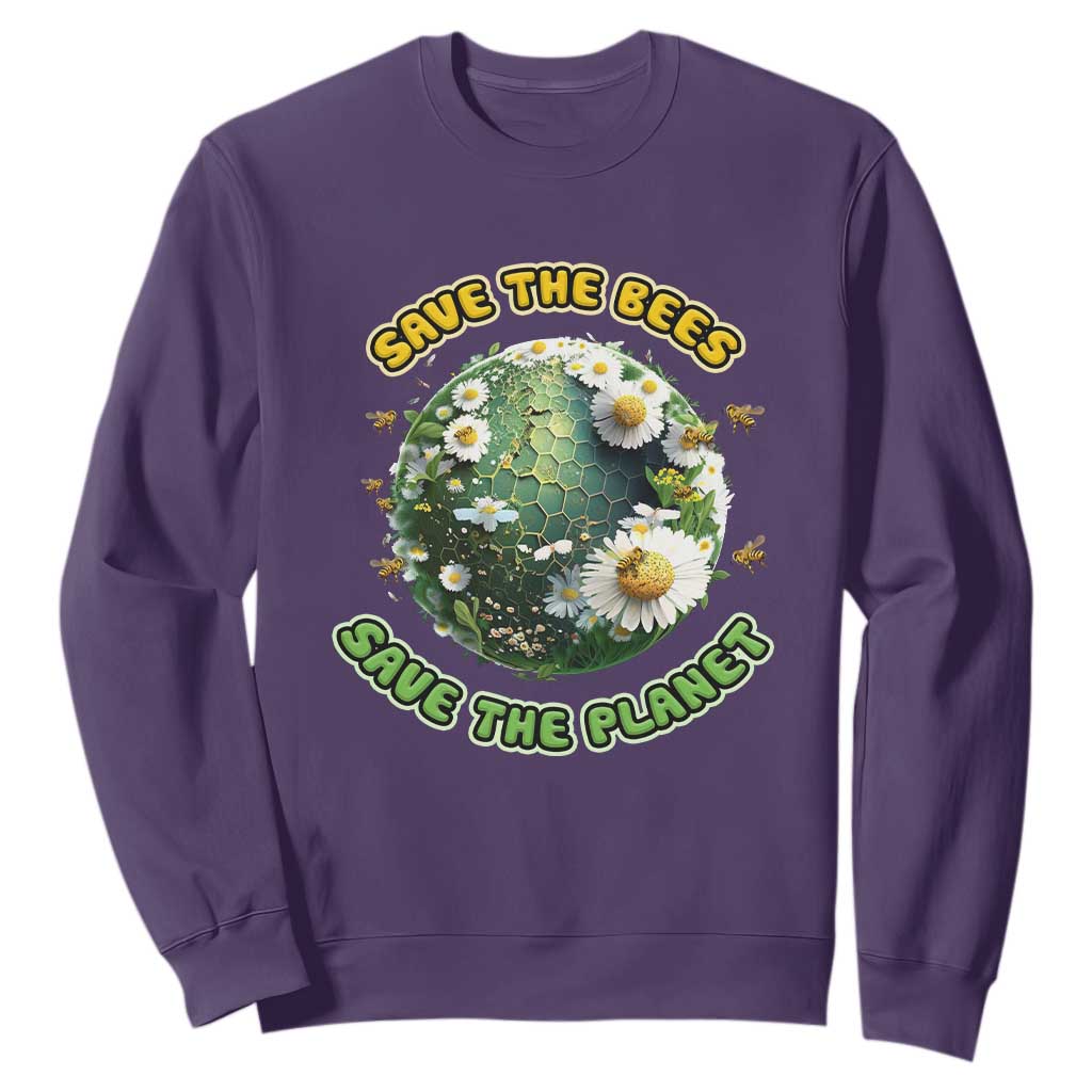 Earth Day Sweatshirt Save The Bees Save The Planet Beekeeper TS02 Purple Printyourwear