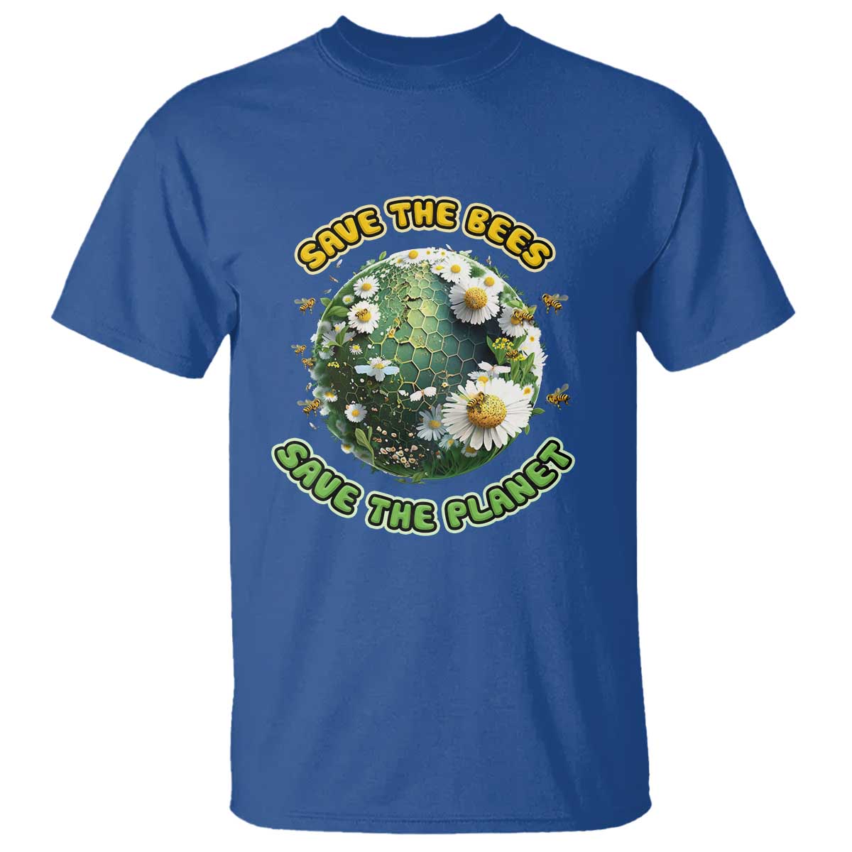 Earth Day T Shirt Save The Bees Save The Planet Beekeeper TS02 Royal Blue Printyourwear