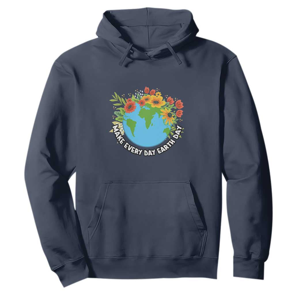 Earth Day Hoodie Make Everyday Green Planet TS02 Navy Printyourwear