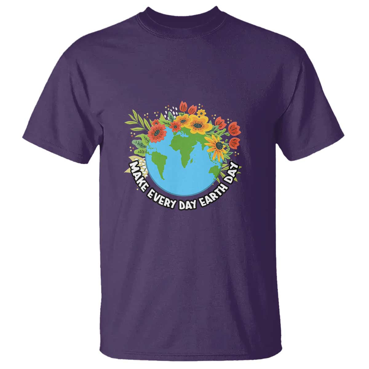 Earth Day T Shirt Make Everyday Green Planet TS02 Purple Printyourwear