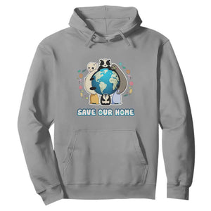 Earth Day Hoodie Wildlife Save Our Home Animals TS02 Sport Gray Printyourwear