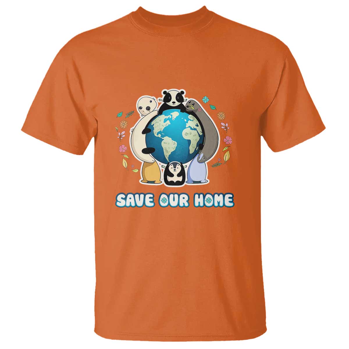 Earth Day T Shirt Wildlife Save Our Home Animals TS02 Orange Printyourwear