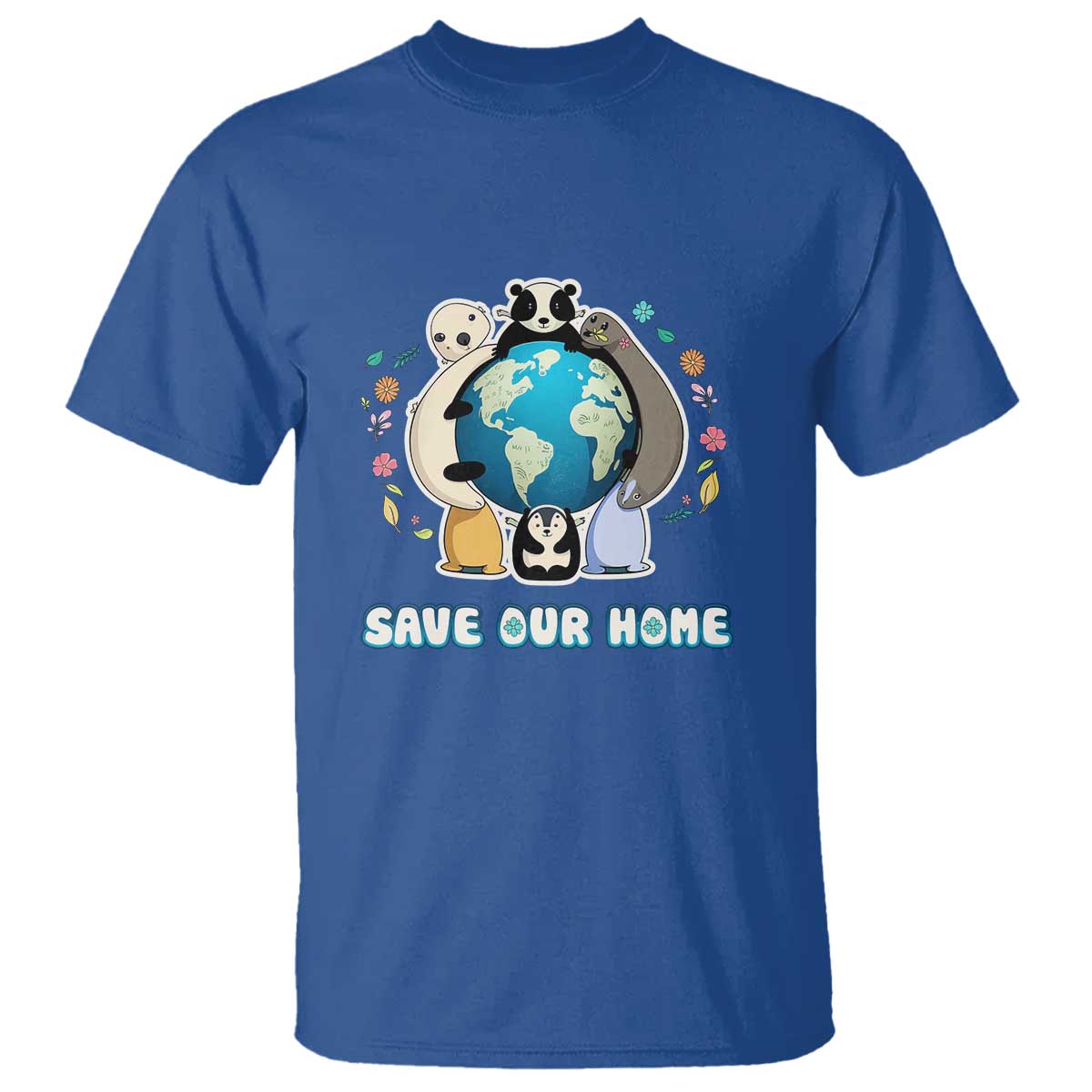Earth Day T Shirt Wildlife Save Our Home Animals TS02 Royal Blue Printyourwear