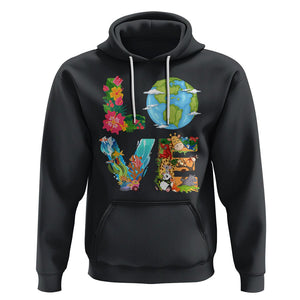 Love Earth Hoodie Mother Go Planet Ocean Wildlife Protection TS02 Black Printyourwear