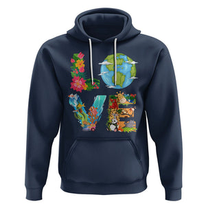 Love Earth Hoodie Mother Go Planet Ocean Wildlife Protection TS02 Navy Printyourwear