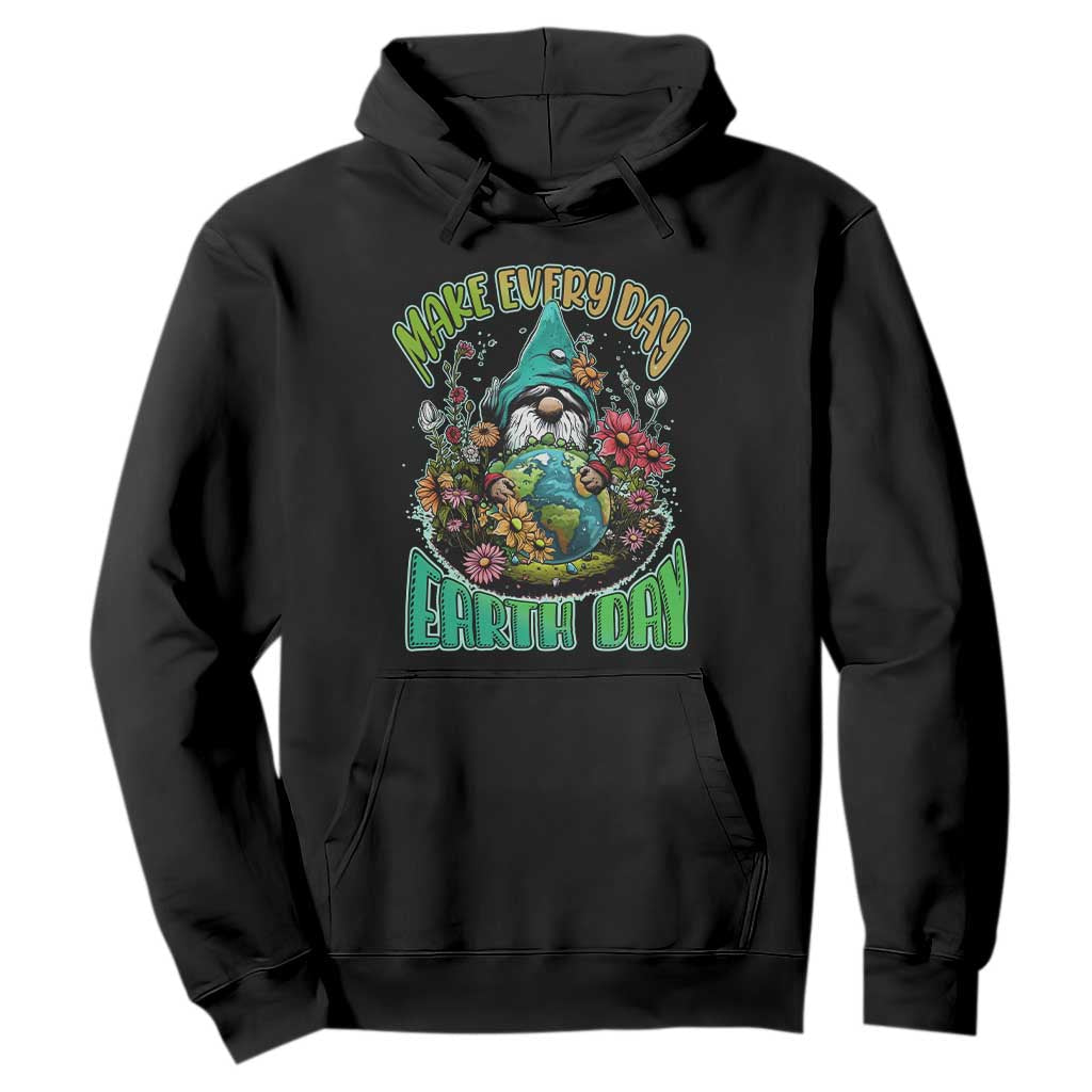 Gnome Earth Day Hoodie Make Everyday Earth Day Green Planet TS02 Black Printyourwear