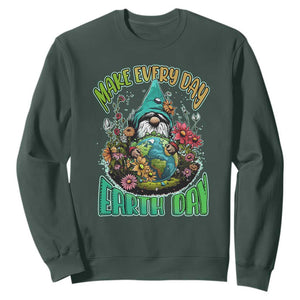Gnome Earth Day Sweatshirt Make Everyday Earth Day Green Planet TS02 Dark Forest Green Printyourwear