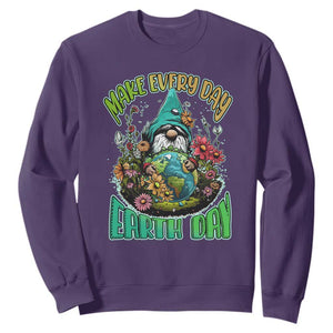 Gnome Earth Day Sweatshirt Make Everyday Earth Day Green Planet TS02 Purple Printyourwear