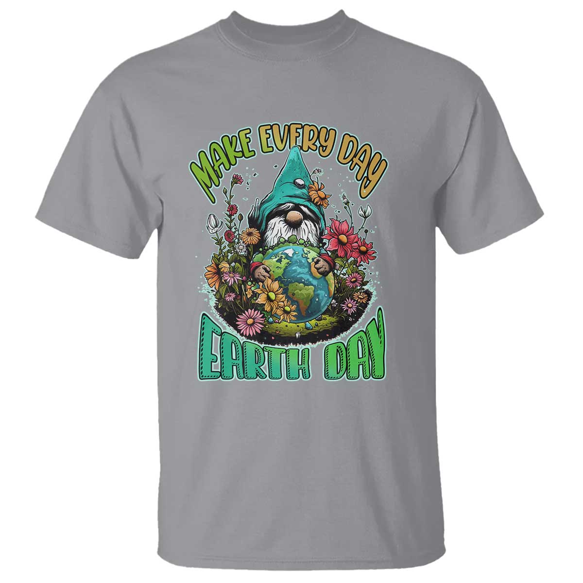Gnome Earth Day T Shirt Make Everyday Earth Day Green Planet TS02 Sport Gray Printyourwear