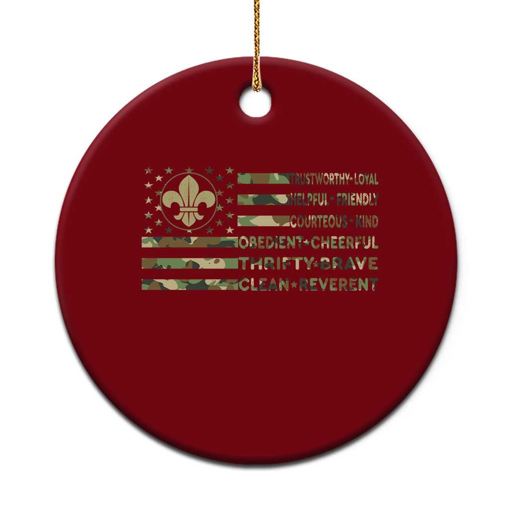 Scout Law Values Ceramic Ornament American Camo Flag Retro Vintage TS02 1pc Red Print Your Wear