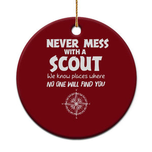Funny Scout Ceramic Ornament Never Mess With A Scout Compass TS02 1pc Red Print Your Wear