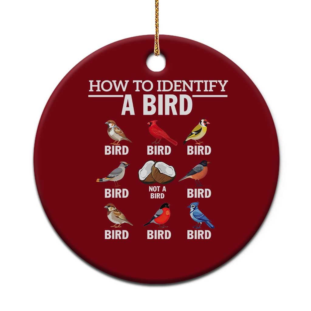 Funny Bird Watching Ceramic Ornament How To Identify A Bird TS02 1pc Red Print Your Wear