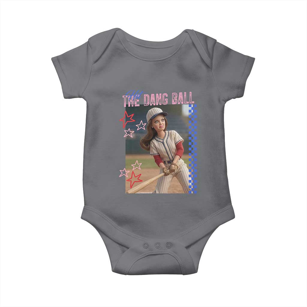 Hit The Dang Ball Funny Doll Baseball Graphic Baby Onesie Sassy Sports Fan Gift TS02 Charcoal Print Your Wear