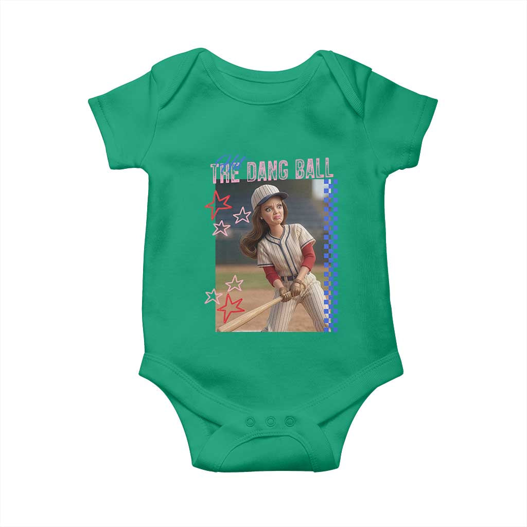 Hit The Dang Ball Funny Doll Baseball Graphic Baby Onesie Sassy Sports Fan Gift TS02 Irish Green Print Your Wear