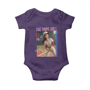 Hit The Dang Ball Funny Doll Baseball Graphic Baby Onesie Sassy Sports Fan Gift TS02 Purple Print Your Wear