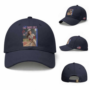 Hit The Dang Ball Funny Doll Baseball Graphic Baseball Cap Sassy Sports Fan Gift TS02 Baseball Cap Universal Fit Navy Print Your Wear
