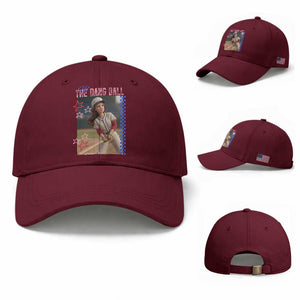 Hit The Dang Ball Funny Doll Baseball Graphic Baseball Cap Sassy Sports Fan Gift TS02 Baseball Cap Universal Fit Maroon Print Your Wear