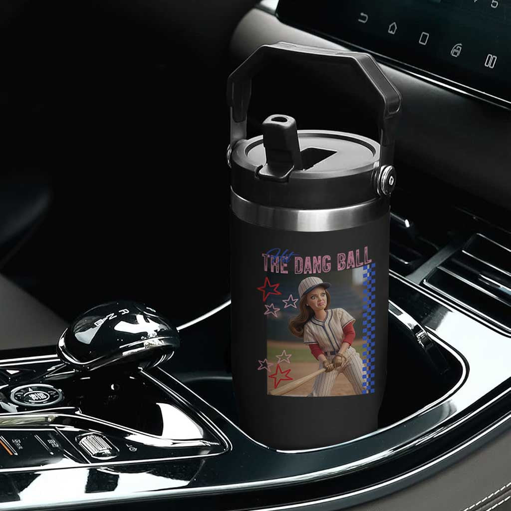 Hit The Dang Ball Funny Doll Baseball Graphic Flip Straw Tumbler Sassy Sports Fan Gift TS02 Print Your Wear