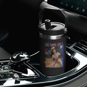 Hit The Dang Ball Funny Doll Baseball Graphic Flip Straw Tumbler Sassy Sports Fan Gift TS02 Print Your Wear