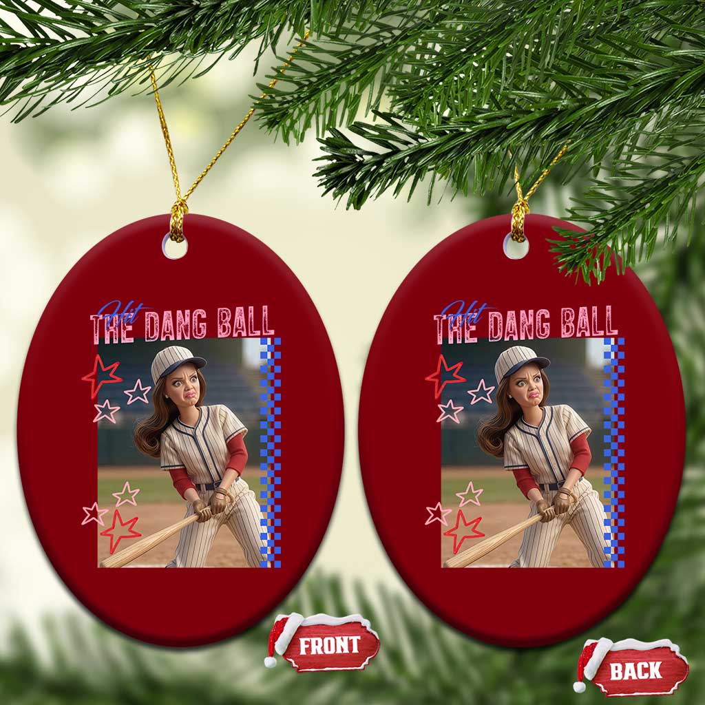 Hit The Dang Ball Funny Doll Baseball Graphic Ceramic Ornament Sassy Sports Fan Gift TS02 Print Your Wear