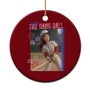Hit The Dang Ball Funny Doll Baseball Graphic Ceramic Ornament Sassy Sports Fan Gift TS02 1pc Red Print Your Wear