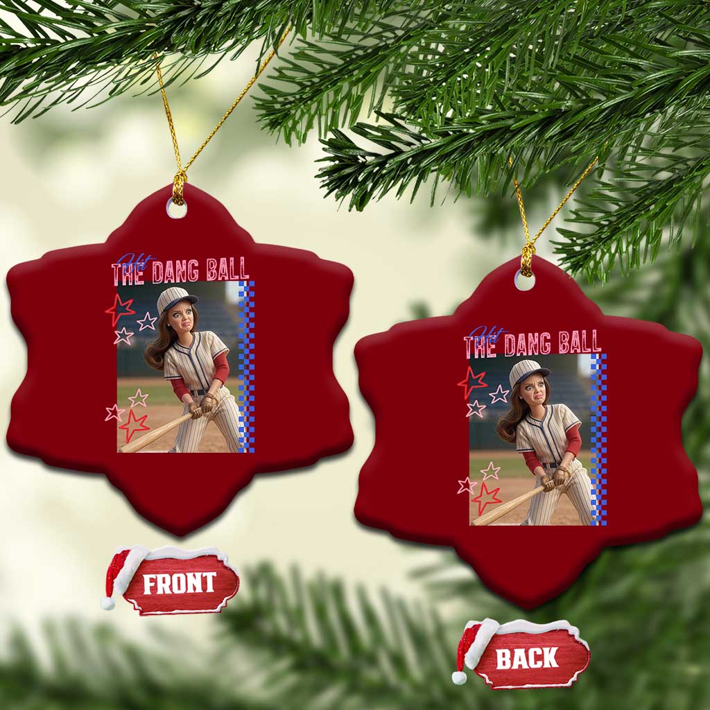 Hit The Dang Ball Funny Doll Baseball Graphic Ceramic Ornament Sassy Sports Fan Gift TS02 Print Your Wear