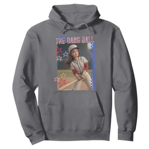 Hit The Dang Ball Funny Doll Baseball Graphic Hoodie Sassy Sports Fan Gift TS02 Charcoal Print Your Wear