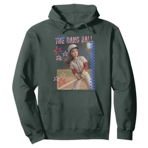 Hit The Dang Ball Funny Doll Baseball Graphic Hoodie Sassy Sports Fan Gift TS02 Dark Forest Green Print Your Wear