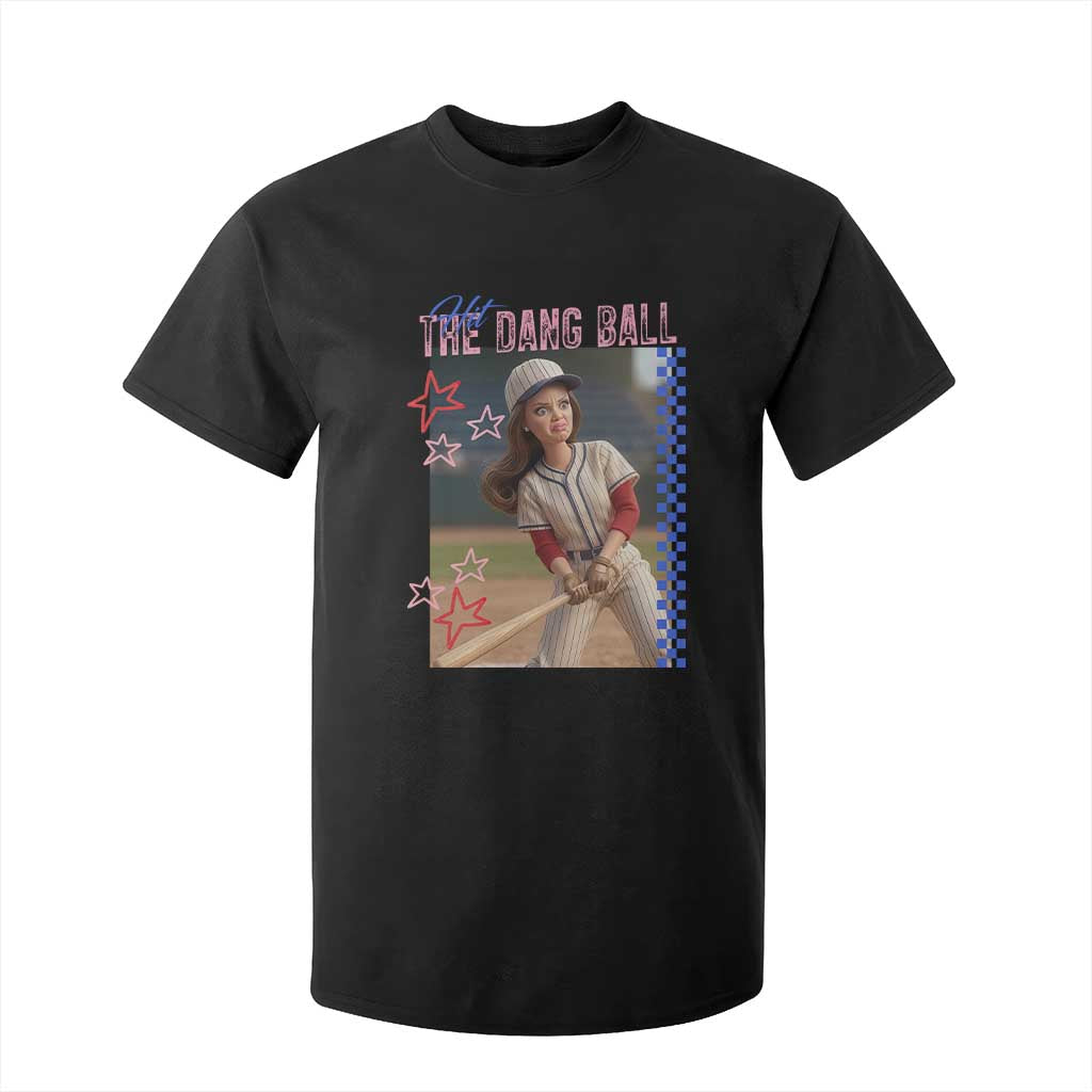 Hit The Dang Ball Funny Doll Baseball Graphic T Shirt For Kid Sassy Sports Fan Gift TS02 Black Print Your Wear