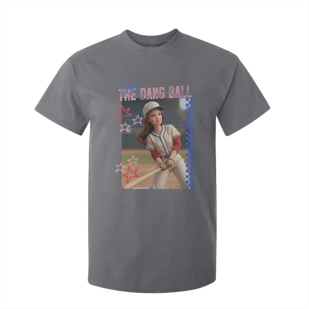 Hit The Dang Ball Funny Doll Baseball Graphic T Shirt For Kid Sassy Sports Fan Gift TS02 Charcoal Print Your Wear