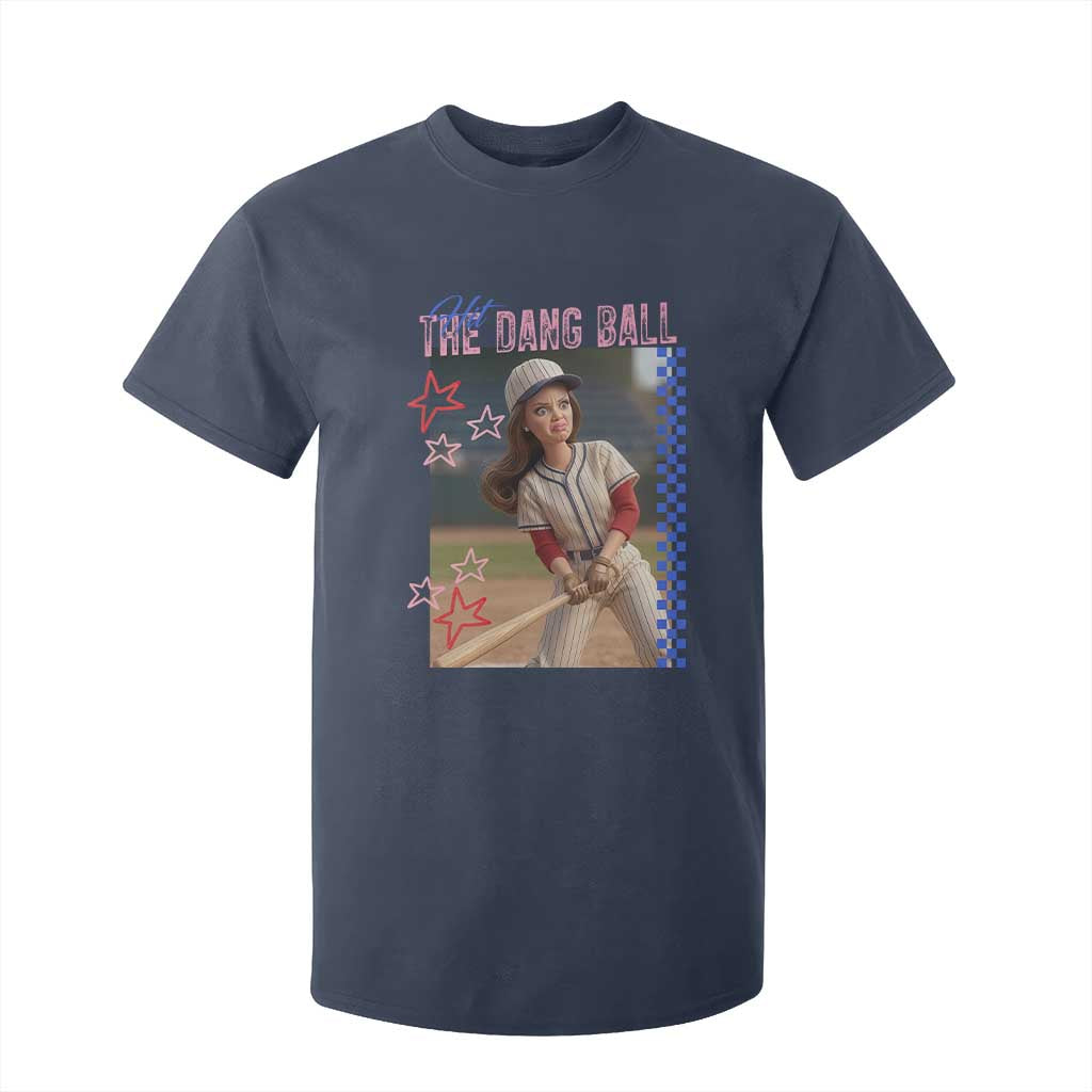 Hit The Dang Ball Funny Doll Baseball Graphic T Shirt For Kid Sassy Sports Fan Gift TS02 Navy Print Your Wear