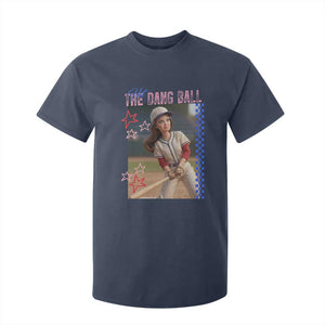 Hit The Dang Ball Funny Doll Baseball Graphic T Shirt For Kid Sassy Sports Fan Gift TS02 Navy Print Your Wear
