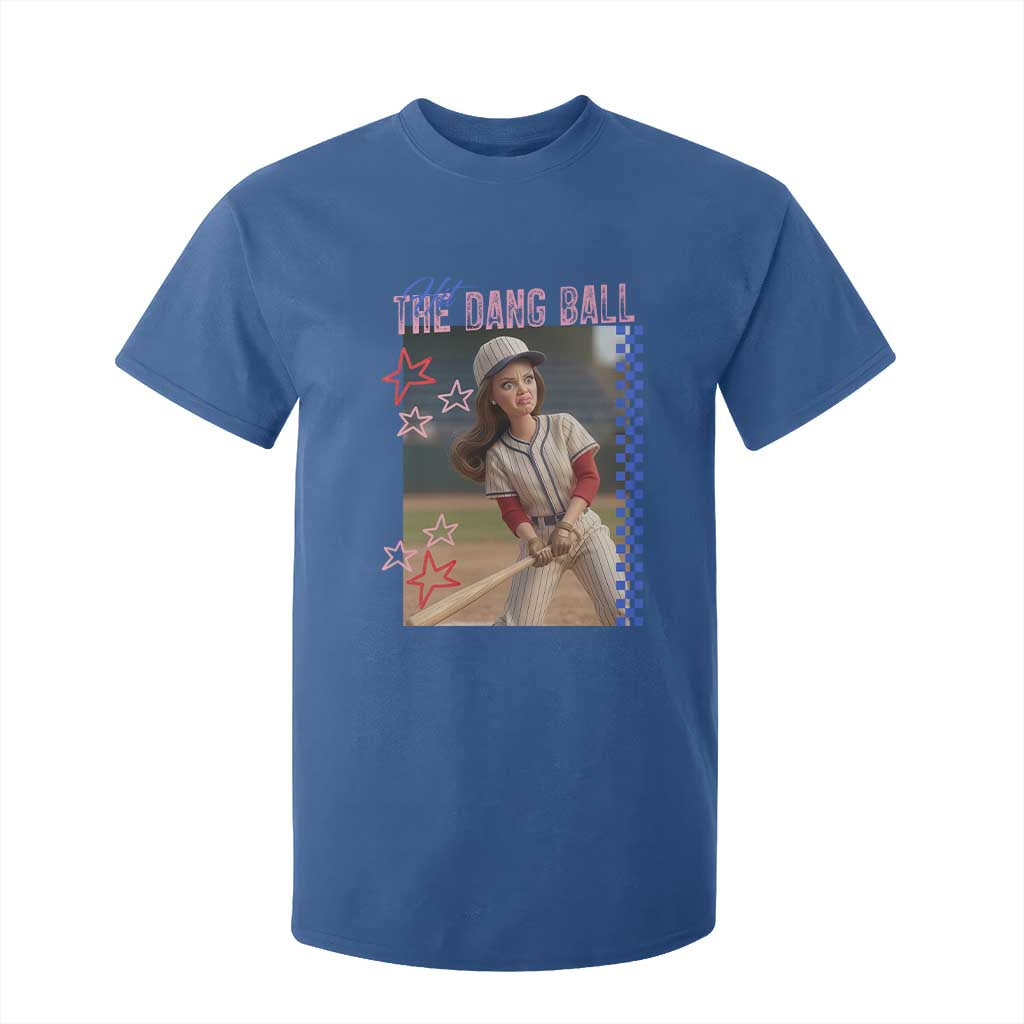 Hit The Dang Ball Funny Doll Baseball Graphic T Shirt For Kid Sassy Sports Fan Gift TS02 Royal Blue Print Your Wear