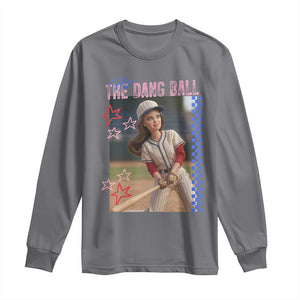 Hit The Dang Ball Funny Doll Baseball Graphic Long Sleeve Shirt Sassy Sports Fan Gift TS02 Charcoal Print Your Wear
