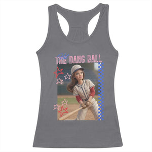Hit The Dang Ball Funny Doll Baseball Graphic Racerback Tank Top Sassy Sports Fan Gift TS02 Charcoal Print Your Wear
