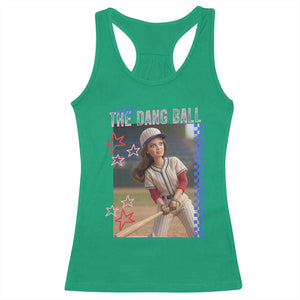 Hit The Dang Ball Funny Doll Baseball Graphic Racerback Tank Top Sassy Sports Fan Gift TS02 Irish Green Print Your Wear
