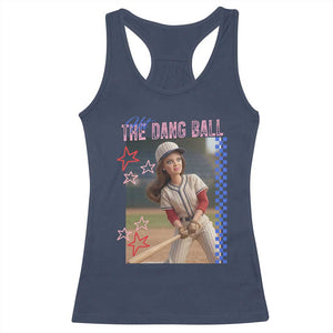 Hit The Dang Ball Funny Doll Baseball Graphic Racerback Tank Top Sassy Sports Fan Gift TS02 Navy Print Your Wear