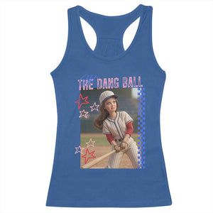 Hit The Dang Ball Funny Doll Baseball Graphic Racerback Tank Top Sassy Sports Fan Gift TS02 Royal Blue Print Your Wear