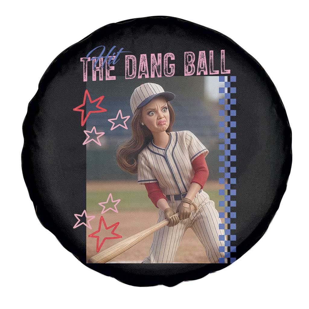 Hit The Dang Ball Funny Doll Baseball Graphic Spare Tire Cover Sassy Sports Fan Gift TS02 Print Your Wear