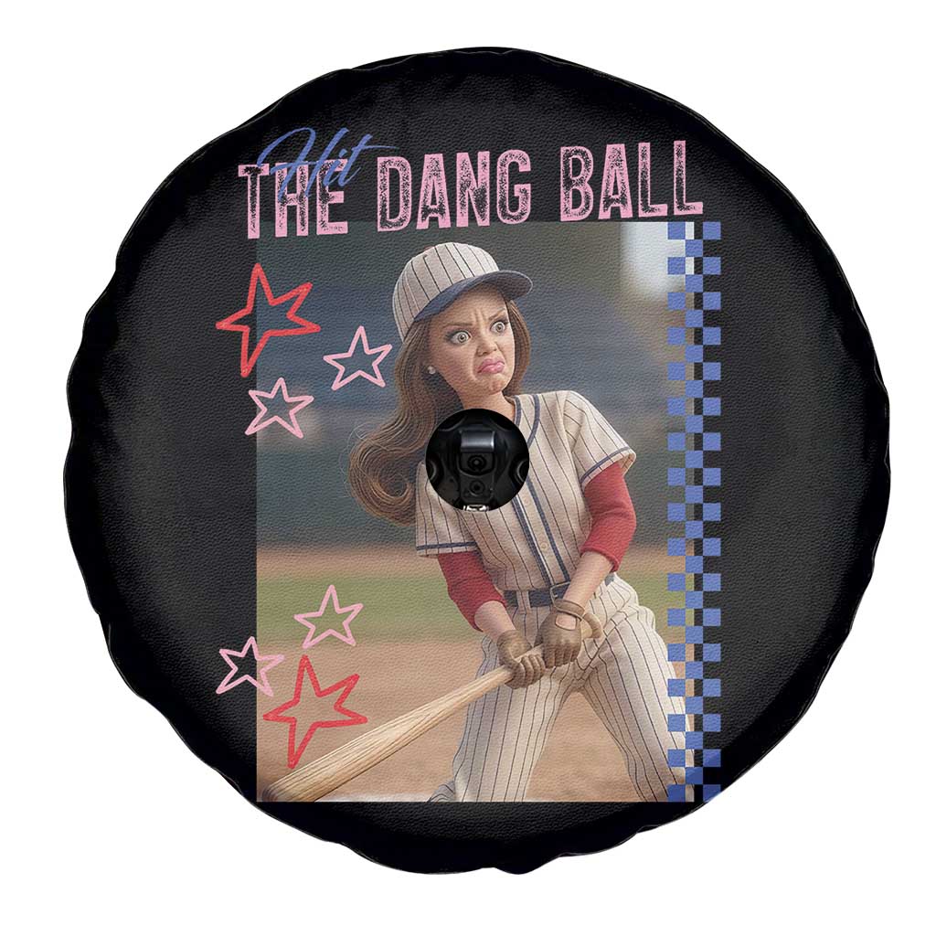 Hit The Dang Ball Funny Doll Baseball Graphic Spare Tire Cover Sassy Sports Fan Gift TS02 Print Your Wear