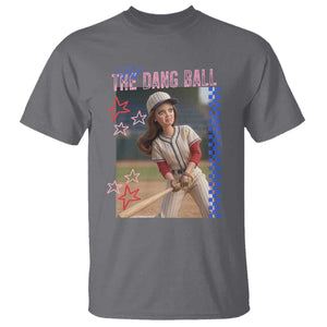 Hit The Dang Ball Funny Doll Baseball Graphic T Shirt Sassy Sports Fan Gift TS02 Charcoal Print Your Wear