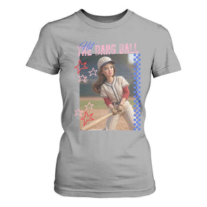 Hit The Dang Ball Funny Doll Baseball Graphic T Shirt For Women Sassy Sports Fan Gift TS02 Sport Gray Print Your Wear