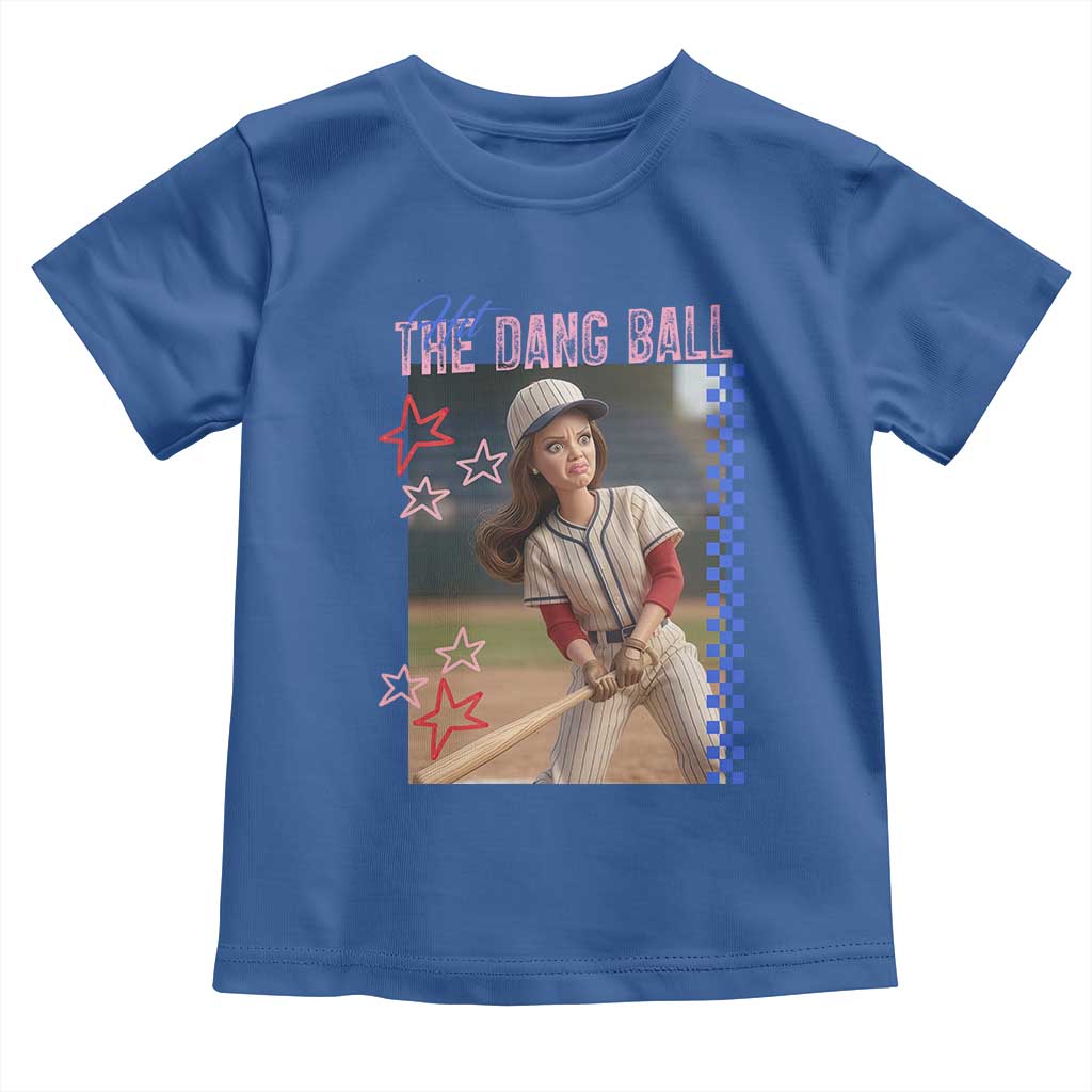 Hit The Dang Ball Funny Doll Baseball Graphic Toddler T Shirt Sassy Sports Fan Gift TS02 Royal Blue Print Your Wear