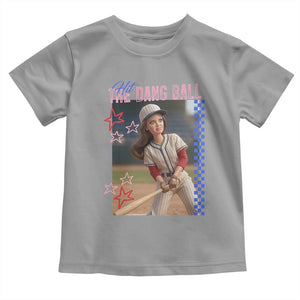 Hit The Dang Ball Funny Doll Baseball Graphic Toddler T Shirt Sassy Sports Fan Gift TS02 Sport Gray Print Your Wear