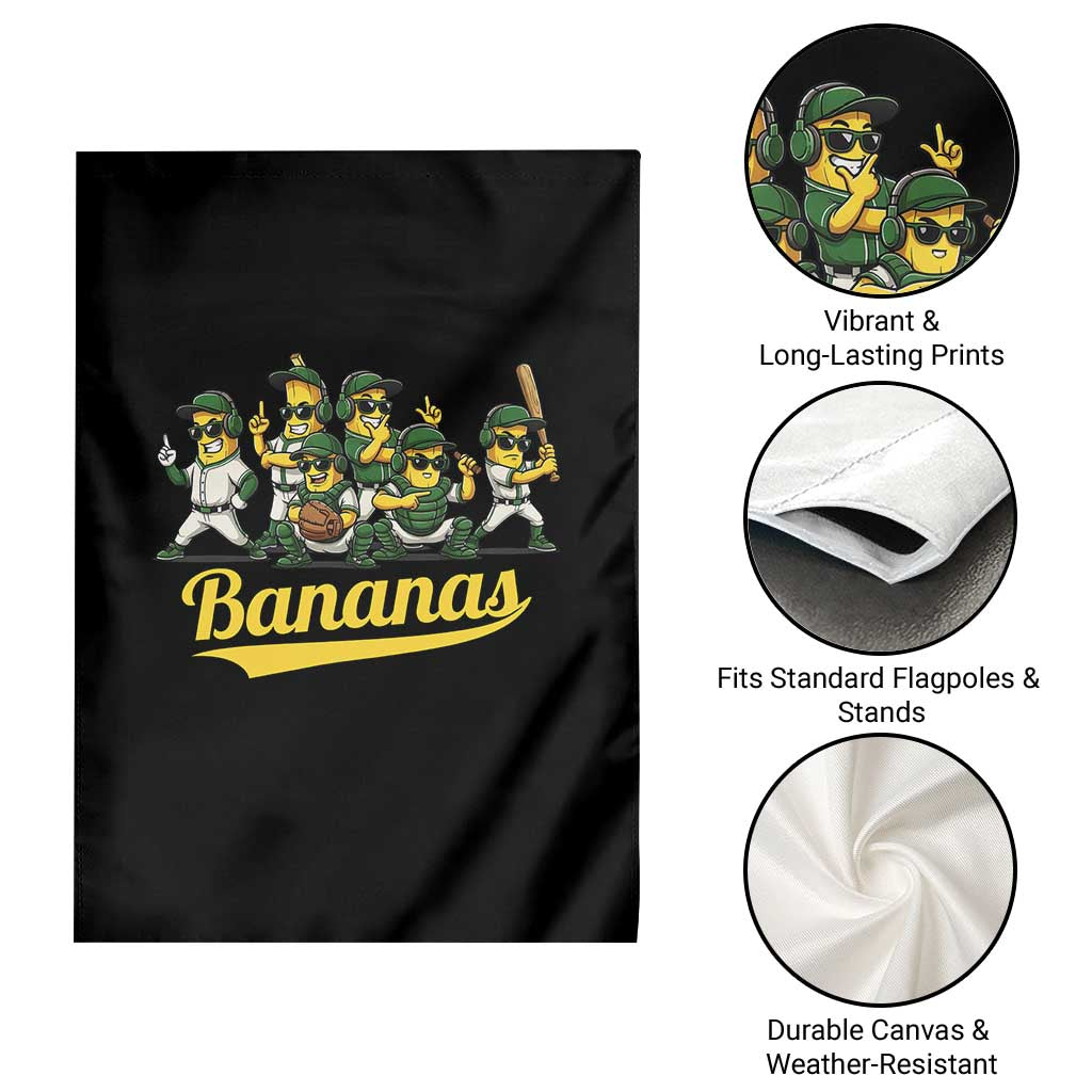 Cool Bananas Squad Playing Baseball Graphic Garden Flag for Sports Fans Entertainment TS02 Print Your Wear