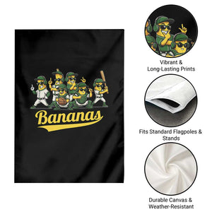 Cool Bananas Squad Playing Baseball Graphic Garden Flag for Sports Fans Entertainment TS02 Print Your Wear