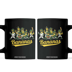 Cool Bananas Squad Playing Baseball Graphic Coffee Mug for Sports Fans Entertainment TS02 Black Print Your Wear